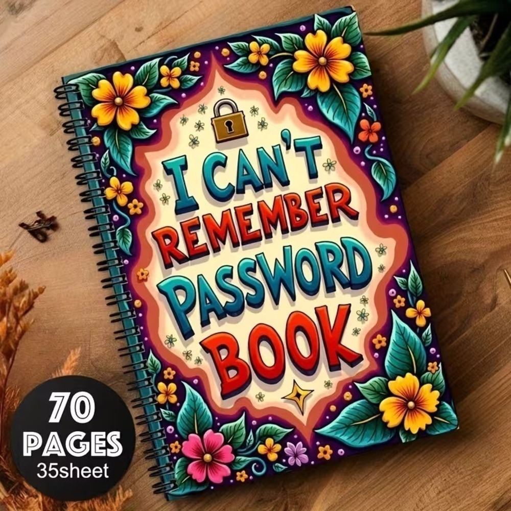 Funny Spiral Password Book Log Organizer Username Login Notebook Gift
